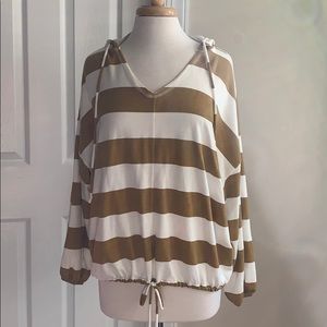 Hoodie - aerie - Brown/Cream stripes -Medium - NWT